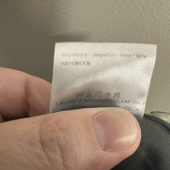 dress pants 100% wool pleated cuffed made in italy designer gray W36 32L - Picture 10 of 10